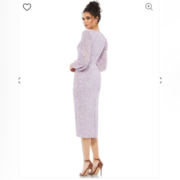 Mac Duggal 10764 Long Sleeve Cocktail Dress
In Lavender size 6 NEW $397 soldout - Picture 3 of 17
